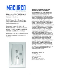 Thumbnail of document Data Sheet - CM-E1-IAK Installation Adapter Kit